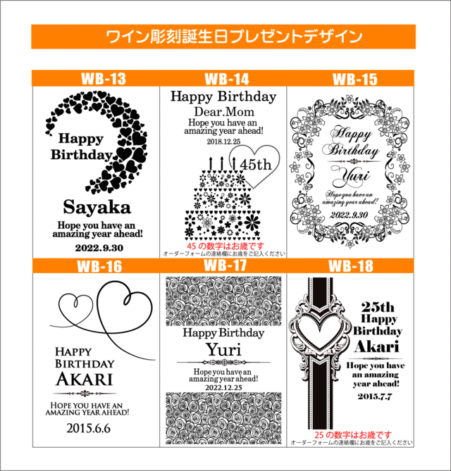 ワイン彫刻デザイン誕生日③