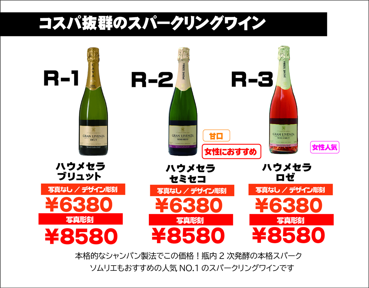 オリジナルシャンパン企業様価格表1